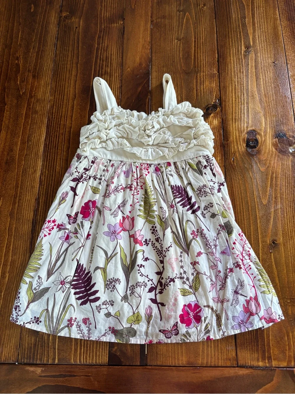 babyGap Girls 18-24M Floral Sundress Sleeveless Square Neck Ruffle 100% Cotton